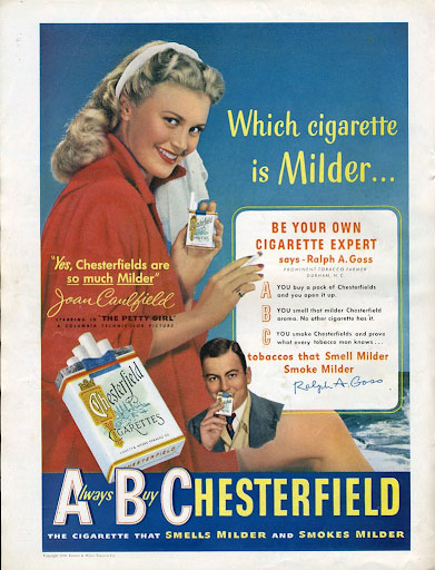 Cigarette ad from the 50s