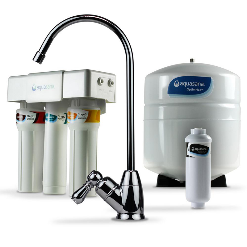 OptimH2O Reverse Osmosis Claryum Under-Counter Water Filtration System with Chrome Finish Faucet